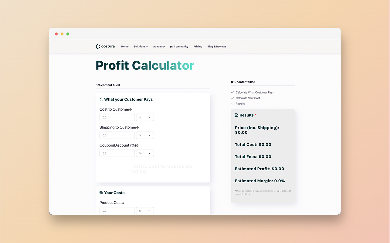 Using the Profit Calculator